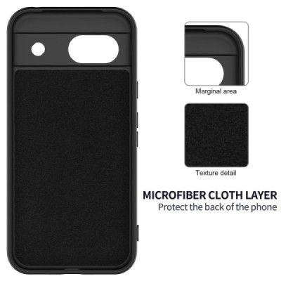 Google Pixel 8A Shell hard liquid silicone (TPU) black case - cover | Priedai.lt