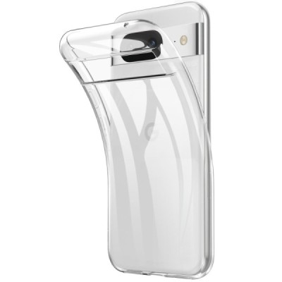Google Pixel 8A hard silicone TPU transparent case - back | Priedai.lt