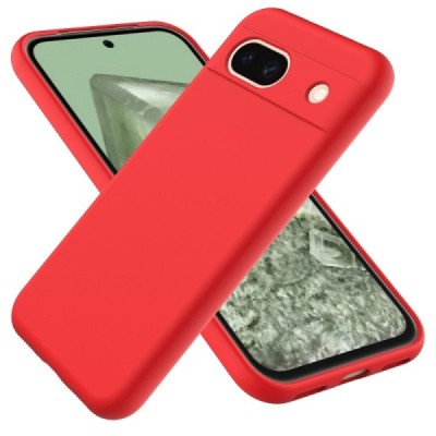 Google Pixel 8A Shell hard liquid silicone (TPU) red case - cover | Priedai.lt