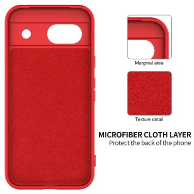 Google Pixel 8A Shell hard liquid silicone (TPU) red case - cover | Priedai.lt