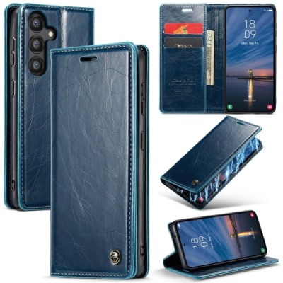 Samsung Galaxy A55 5G (SM-A556) CaseMe Leather Solid Flip Case Book - Blue | Priedai.lt