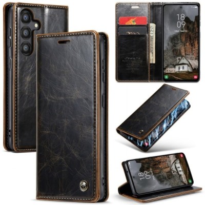 Samsung Galaxy A55 5G (SM-A556) CaseMe Leather Solid Flip Case Book - Brown | Priedai.lt
