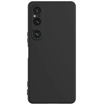 Sony Xperia 1 VI Shell hard liquid silicone (TPU) black case - cover | Priedai.lt
