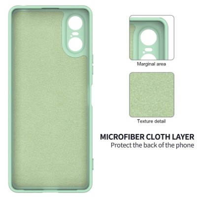 Sony Xperia 10 VI Shell hard liquid silicone (TPU) green case - cover | Priedai.lt