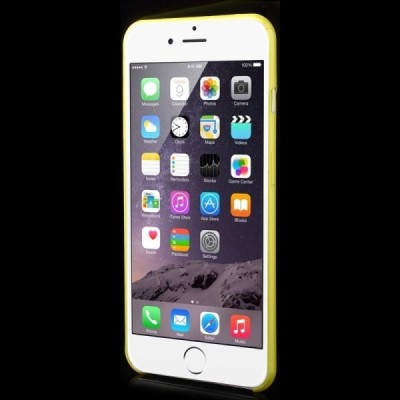 Ploniausias pasaulyje plastikinis skaidrus Apple iPhone 6 Plus (6s Plus) geltonas dėklas - nugarėlė / Priedai.lt
