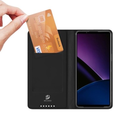 Sony Xperia 1 VI "Dux Ducis" Skin Flip Book Case - Black | Priedai.lt