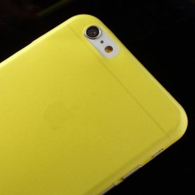Ploniausias pasaulyje plastikinis skaidrus Apple iPhone 6 Plus (6s Plus) geltonas dėklas - nugarėlė / Priedai.lt