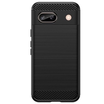 Google Pixel 8A "Carbon" hard silicone (TPU) black case - cover | Priedai.lt