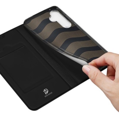 Samsung Galaxy A55 "Dux Ducis" Skin Flip Book Case - black | Priedai.lt
