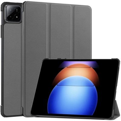 Xiaomi Pad 6S Pro flip-up gray leather case - book (foldable) | Priedai.lt