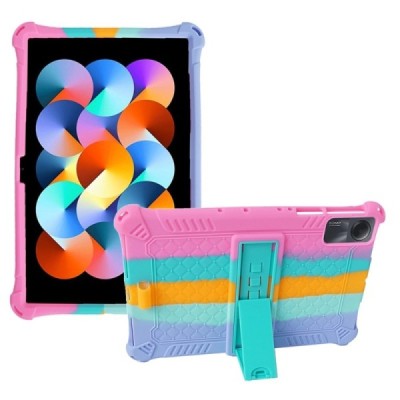 Xiaomi Redmi Pad SE 11" „Popit“ Bubble Kickstand soft silicone TPU pink case - back | Priedai.lt
