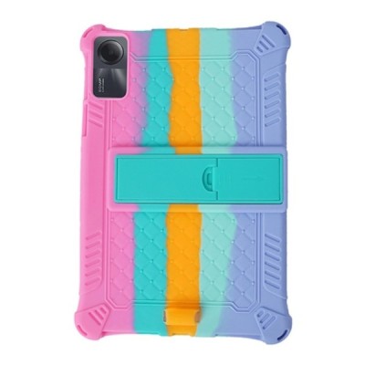 Xiaomi Redmi Pad SE 11" „Popit“ Bubble Kickstand soft silicone TPU pink case - back | Priedai.lt