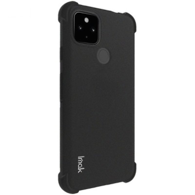 Google Pixel 4A 5G Imak reinforced protection hard silicone TPU black case - back + protective screen film | Priedai.lt