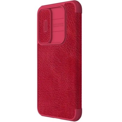 „Nillkin“ Qin Pro series luxury red leather flip case for Samsung Galaxy A55 5G (SM-A556) | Priedai.lt