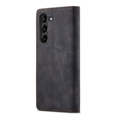 Samsung Galaxy S23 (SM-S911) CaseMe Retro Solid Flip Case Book - Black | Priedai.lt