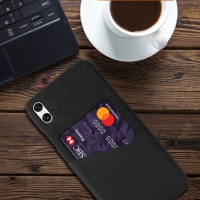 „KSQ“ Shell Sony Xperia 10 VI black leather case - back with pocket for cards | Priedai.lt