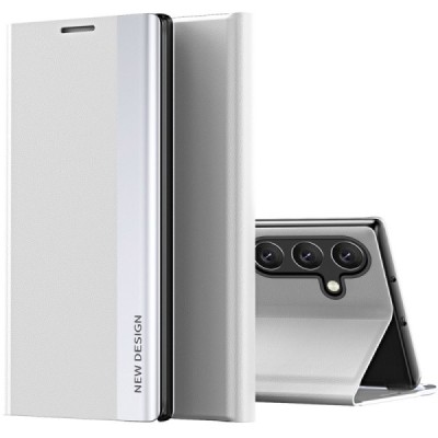 Samsung Galaxy A55 5G (SM-A556) View Line silver flip case - booklet | Priedai.lt