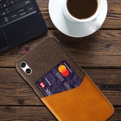 „KSQ“ Shell Sony Xperia 10 VI brown leather case - back with pocket for cards | Priedai.lt