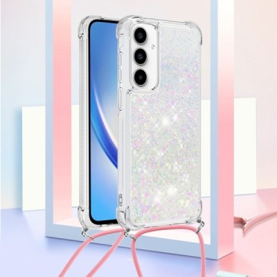 Samsung Galaxy A55 5G (SM-A556) „Strap“ Shine hard silicone TPU transparent case - back | Priedai.lt