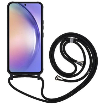 Samsung Galaxy A55 5G (SM-A556) Strap hard silicone TPU black case - back | Priedai.lt
