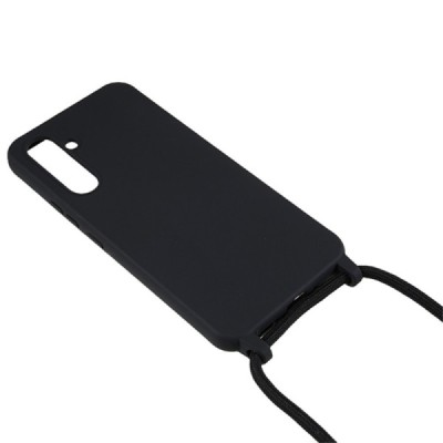 Samsung Galaxy A55 5G (SM-A556) Strap hard silicone TPU black case - back | Priedai.lt