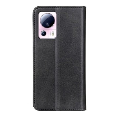 Xiaomi 13 Lite „Split“ black leather flip case - booklet | Priedai.lt