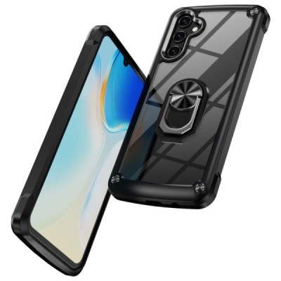 Samsung Galaxy A55 5G (SM-A556) „Fashion“ Kickstand hard silicone TPU transparent case - back | Priedai.lt
