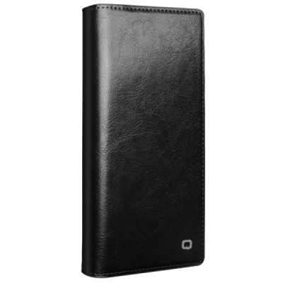 Samsung Galaxy S24 Ultra (SM-S928) „QIALINO“ flip-up black leather case - booklet | Priedai.lt