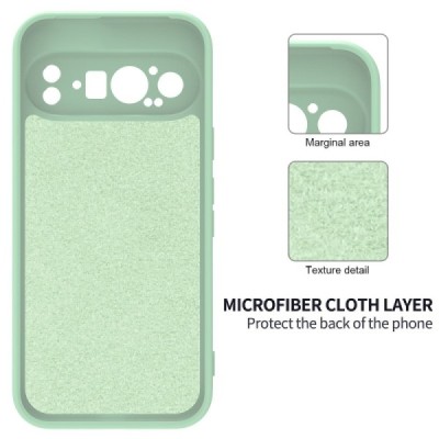 Google Pixel 9 Pro Shell hard liquid silicone (TPU) case green - cover | Priedai.lt