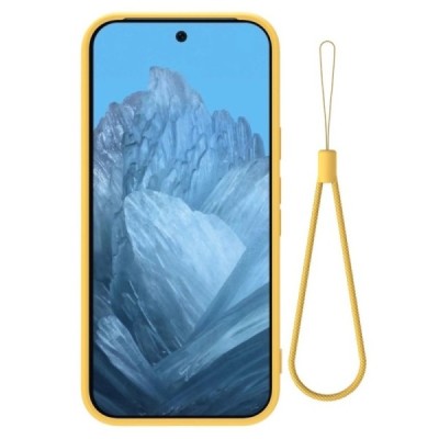 Google Pixel 9 Pro Shell hard liquid silicone (TPU) case yellow - cover | Priedai.lt