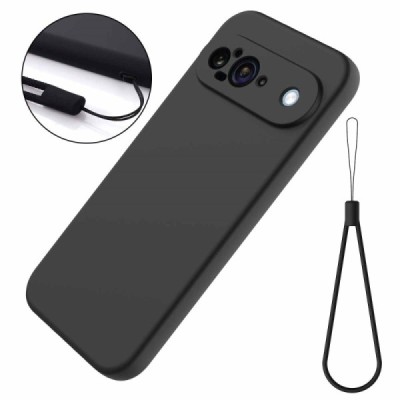 Google Pixel 9 Shell hard liquid silicone (TPU) case black - cover | Priedai.lt