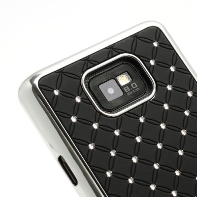 Samsung Galaxy S2 i9100 elegantiškas juodas dėklas su blizgučiais / Priedai.lt