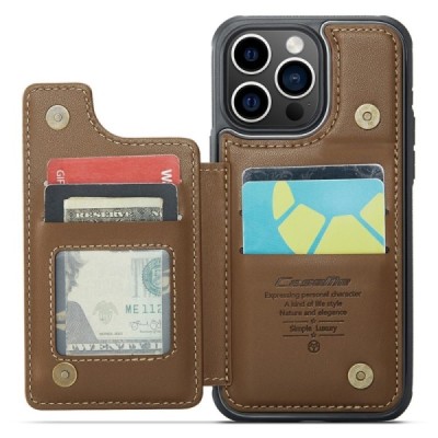 Apple iPhone 15 Pro „CaseMe“ Wallet brown case - cover | Priedai.lt