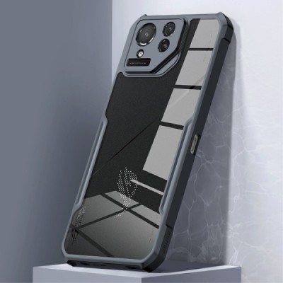 Asus Rog Phone 8 Pro „XUNDD“ transparent black bordered hard silicone TPU acrylic case - back | Priedai.lt