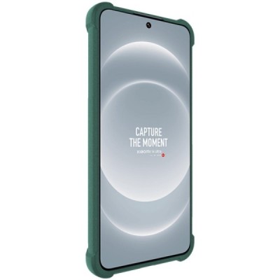 Xiaomi 14 Ultra Imak reinforced protection hard silicone TPU green case - back | Priedai.lt