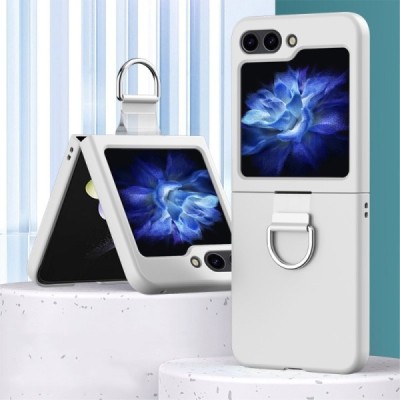Samsung Galaxy Flip7 FE / Flip6 „Ring“ plastic white case - back | Priedai.lt