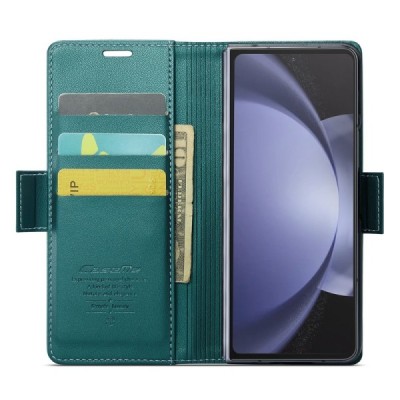 Samsung Galaxy Fold6 5G (SM-F956B) „CaseMe“ Leather solid flip green leather case - booklet | Priedai.lt