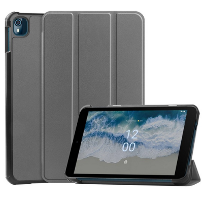 Nokia T10 8" Flip Book Case - gray (foldable) | Priedai.lt