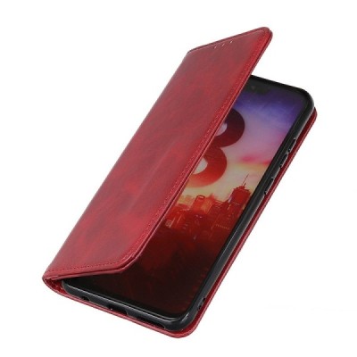 Samsung Galaxy A35 5G (SM-A356E) "Split" red leather flip case - book | Priedai.lt