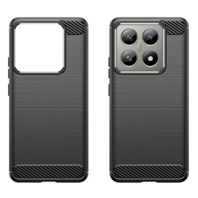 Xiaomi 14T (14T Pro) "Carbon" hard silicone (TPU) black case - cover | Priedai.lt