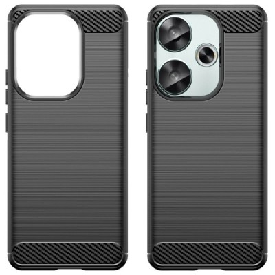 Poco F6 5G "Carbon" hard silicone (TPU) black case - cover | Priedai.lt
