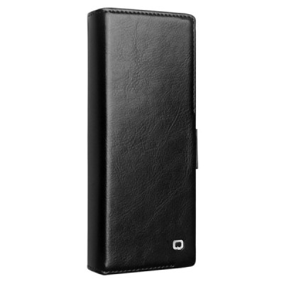 Samsung Galaxy Fold6 5G "QIALINO" flip-up leather case cover - black | Priedai.lt