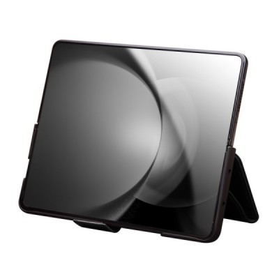 Samsung Galaxy Fold6 5G "QIALINO" flip-up leather case cover - black | Priedai.lt