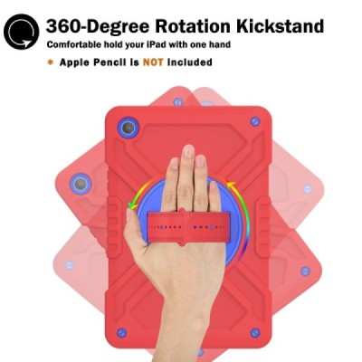 Samsung Galaxy Tab A9+ enhanced protection (360°) colored, red case - back | Priedai.lt
