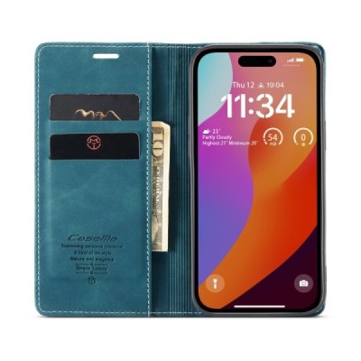 Apple iPhone 16 Pro CaseMe Retro Solid Flip Case Book - Green | Priedai.lt