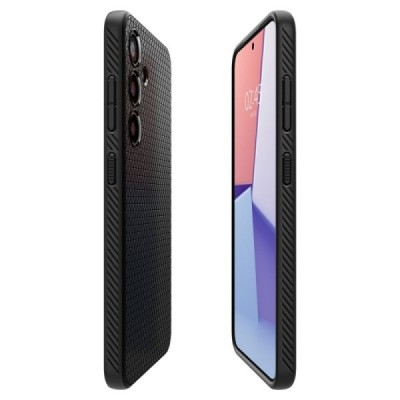 "Spigen" Liquid Air Samsung Galaxy S24 Black Hard Silicone Case Cover - Back | Priedai.lt
