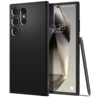 "Spigen" Liquid Air Samsung Galaxy S24 Ultra Black Hard Silicone Case Cover - Back | Priedai.lt