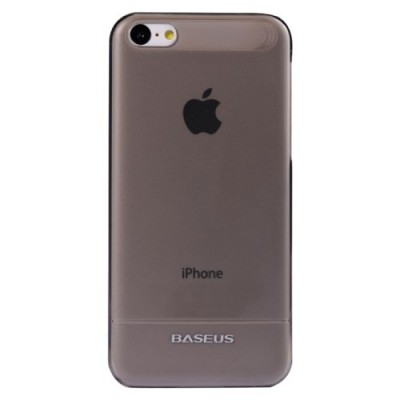 Ploniausias pasaulyje Baseus plastikinis skaidrus Apple iPhone 5C juodas dėklas - nugarėlė / Priedai.lt