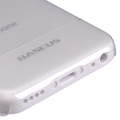 Ploniausias pasaulyje Baseus plastikinis skaidrus Apple iPhone 5C baltas dėklas - nugarėlė / Priedai.lt