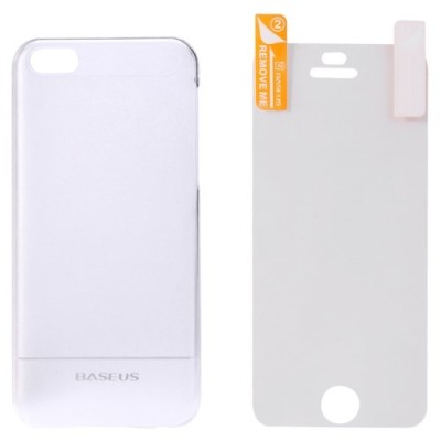 Ploniausias pasaulyje Baseus plastikinis skaidrus Apple iPhone 5C baltas dėklas - nugarėlė / Priedai.lt